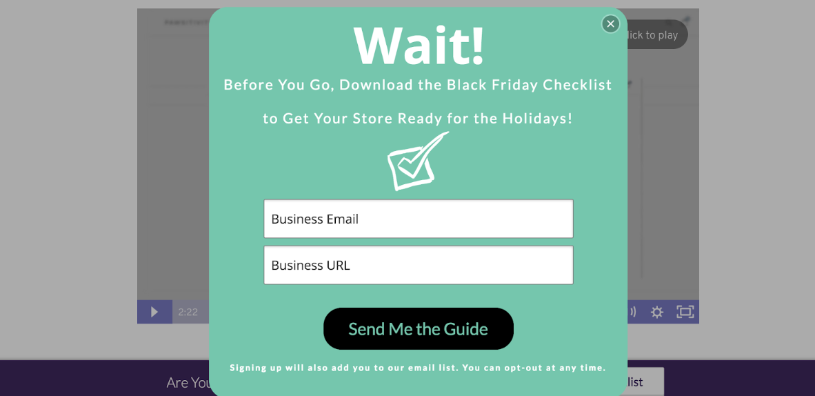 Exit Intent Popup