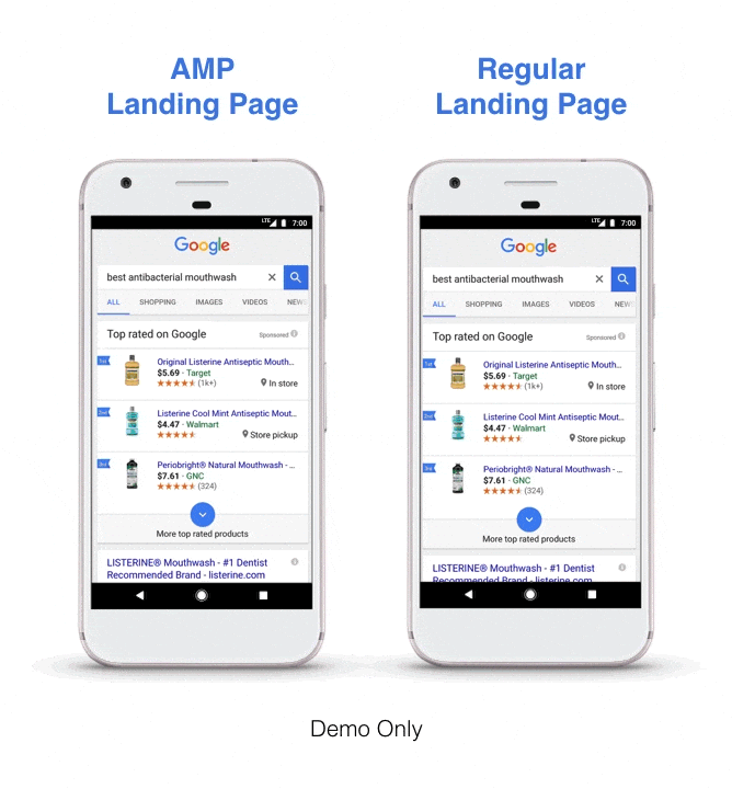 Google AMP mobile example