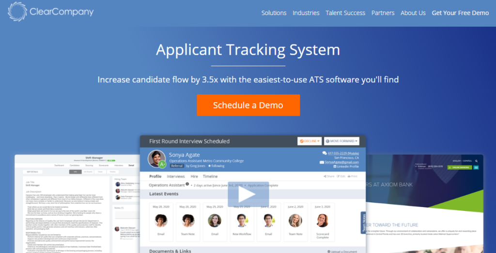 Leading Applicant Tracking System (ATS)— ClearCompany