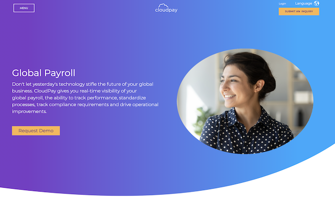 CloudPay's Global Payroll landing page